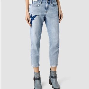 All Saints Bird Embroidery Jeans